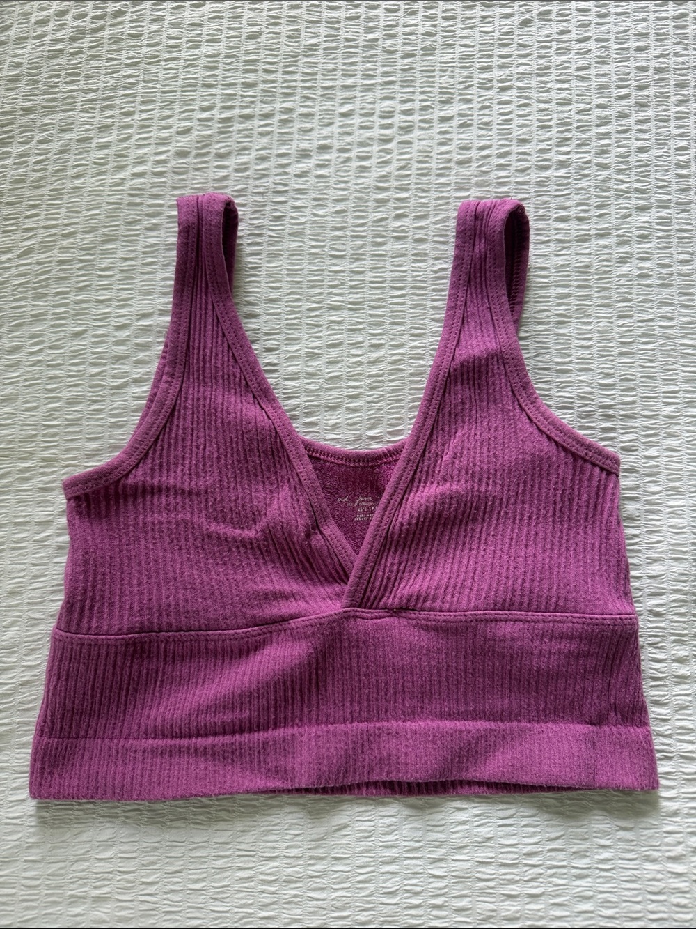 Women’s Ribbed V-Neck Bralette - Purple